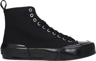 Jil Sander Womens Canvas High Top Sneakers - Black Textile - Size EU 38
