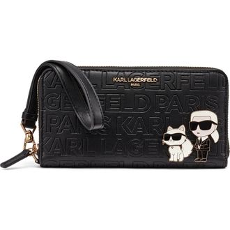 Karl Lagerfeld Meribel Wallet in Black/gold at Nordstrom
