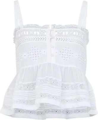 Isabel Marant Witte Denys Top - Dames - Tops zonder mouwen - Wit - L - Tops