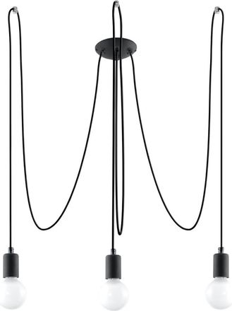 Sollux Lighting Lámpara de araña negro tela, acero alt. 150 cm