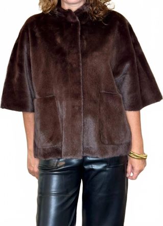 Love Token Violet Topper Faux Fur Jacket In Brown