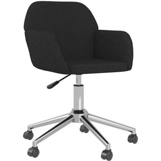 vidaXL Silla de oficina giratoria de tela negra vidaXL