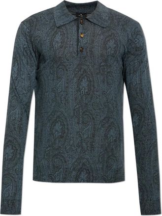 Etro Truien - Heren - V-hals truien - Blauw - XL - Truien & Vesten