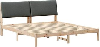 vidaXL Estructura De Cama Negro Y Gris Oscuro 200 X 200 Cm Vidaxl