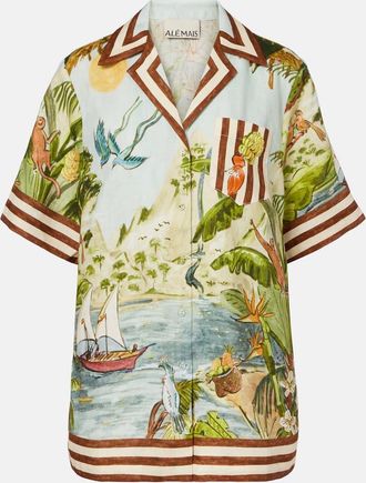 Alemais Al&eacute;mais Toucan Tango printed linen shirt