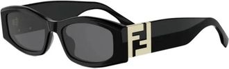 Fendi Forever Rectangle Zonnebril - Dames - Zonnebrillen - Zwart - 54 MM - Accessoires