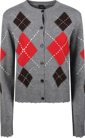 Pinko Cardiff Argyle Knitted Cardigan