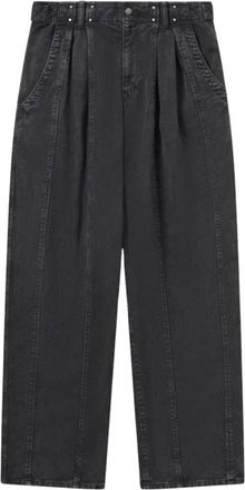 Isabel Marant Jeans, Dames, Zwart, S, Katoen, Wide Jeans