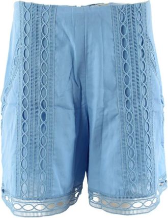 Charo Ruiz Ibiza short maat - Dames - Korte Broeken - Blauw - M - Katoen - Korte Broeken
