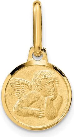 Diamond2Deal 14k Yellow Gold Polished and Matte Angel Pendant