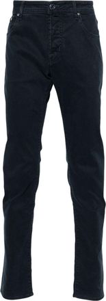 Jacob Cohen logo-patch jeans - men - Cotton/Elastane/Polyester/Lyocell/Cotton - 38 - Blue