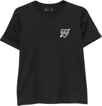 Dondup T-shirt met ronde hals - Dames - T-shirts - Zwart - M - Katoen - Tops