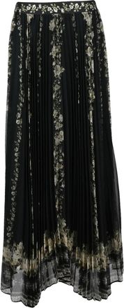 Alice & Olivia Pleated Midi Skirt With Floral Pattern And Integrated Underskirt