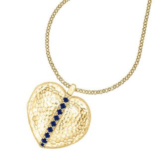 Dower & Hall 23mm Heart Lumi&egrave;re Blue Sapphire Photo Locket