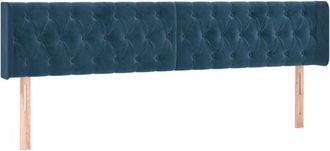 vidaXL Cabecero Con Led De Terciopelo Azul Oscuro 183x16x78/88 Cm Vidaxl