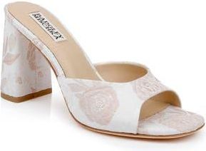 Badgley Mischka Cadence Slide Sandal in Pink Jacquard at Nordstrom Rack, Size 6.5