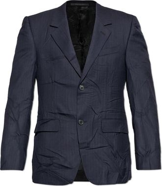 Balenciaga Wool Blazer - Heren - Blazers - Blauw - XL - Wol - Jassen