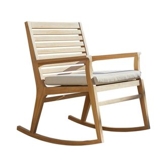 Tikamoon Silla de jard&iacute;n mecedora de teca maciza