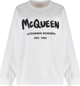 Alexander McQueen Katoenen sweatshirt met logo - Dames - Sweatshirts - Wit - S - Katoen - Hoodies & sweatvesten