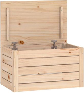 vidaXL Storage Box 59.5x36.5x33 cm Solid Wood Pine Vidaxl
