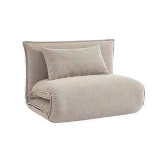 Sweeek Sill&oacute;n cama convertible de tejido borreguito, beige