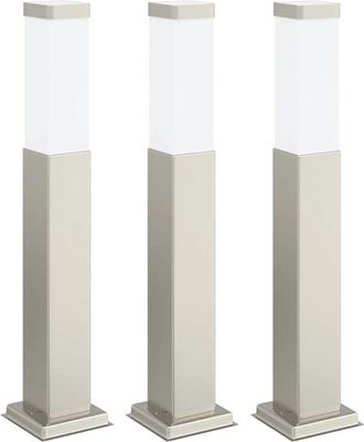vidaXL Bollard Lights 3 pcs 50 cm Stainless Steel IP44 vidaXL