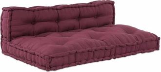 vidaXL Cojín para Sofá Pallet 2 pcs Castaño tela Vidaxl