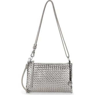 The Sak Vita Hand Woven Leather Crossbody Wristlet in Pyrite Woven at Nordstrom