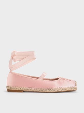 Charles & Keith Bernadine Recycled Polyester Tie-Around Espadrille Flats