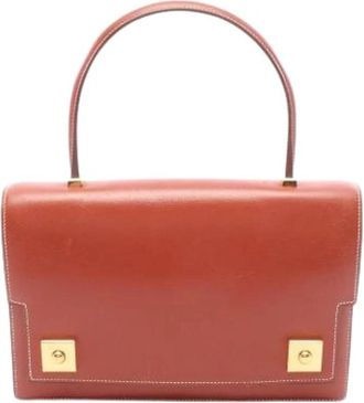 Herm&egrave;s Pre-owned Vintage Handbag - Dames - Vintage Handtas - Bruin - ONE Size - Leer - Vintage