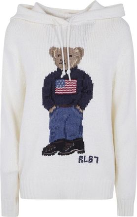 Polo Ralph Lauren Hoodies & sweatvesten, Dames, Wit, XS, Katoen, Polo Bear Hooded Sweater