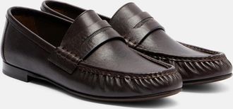 Brunello Cucinelli Monili leather penny loafers