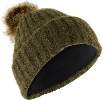 P.A.C. Jona Pompom Beanie M&uuml;tze f&uuml;r Damen | oliv