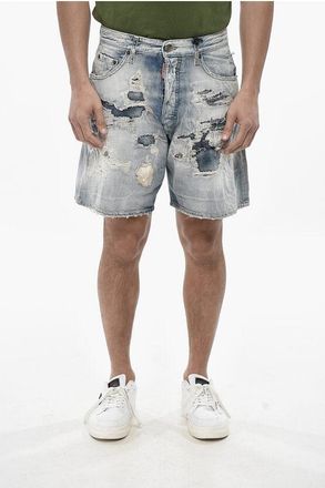 Dsquared2 Distressed Shorts with Logo Button size 44