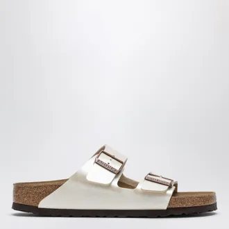 Birkenstock Slide Arizona Birko-Flor bianco perla