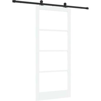 vidaXL Vidaxl - Puerta Deslizante Manual Blanco 93 X 211 Cm Madera Y Metal