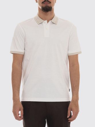 HUGO BOSS Polo in cotone basic con colletto a righe