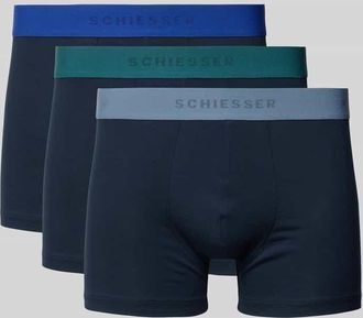 Schiesser Trunks mit Stretch-Anteil im 3er-Pack in Marine, Gr&ouml;&szlig;e XXL