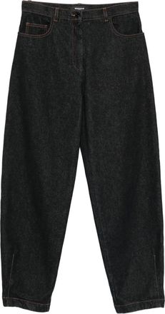 Rochas logo-embroidered jeans - Black