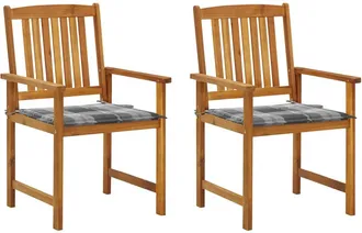 vidaXL Vidaxl - Sillas De Jard&iacute;n Con Cojines 2 Unidades Madera Maciza De Acacia