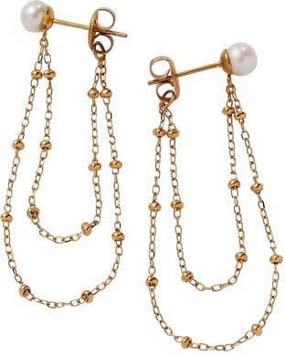 Alex and Ani Freshwater Pearl Chain Earrings at Nordstrom