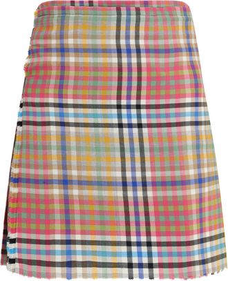 Vivienne Westwood Womens Mini Kilt Heather Check Multicolour Wool (ovis Aries) Skirt