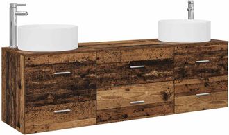 vidaXL Juego De Muebles De Ba&ntilde;o 3 Uds. Madera Envejecida Vidaxl