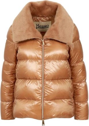 Herno Down Jacket - Dames - Gewatteerde jassen - Bruin - XL - Jassen