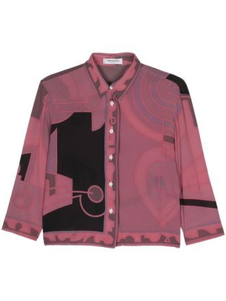 Pucci Camicia con stampa geometrica anni 2000 - Viola