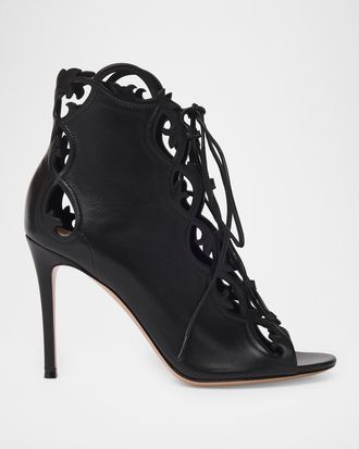 Gianvito Rossi 95mm Cutout Leather Booties