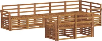 vidaXL Conjunto De Sof&aacute;s De Exterior 8 Uds. Natural Poli&eacute;ster Vidaxl
