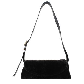 Jil Sander Cannolo Umh&auml;ngetasche Damen Fell Schwarz