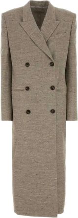 Magda Butrym Jas met dubbele rij knopen - Beige