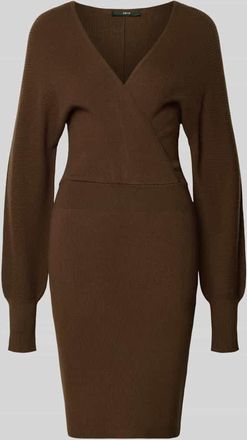 Zero Knielanges Strickkleid aus Viskose-Mix in Hellbraun, Größe 34